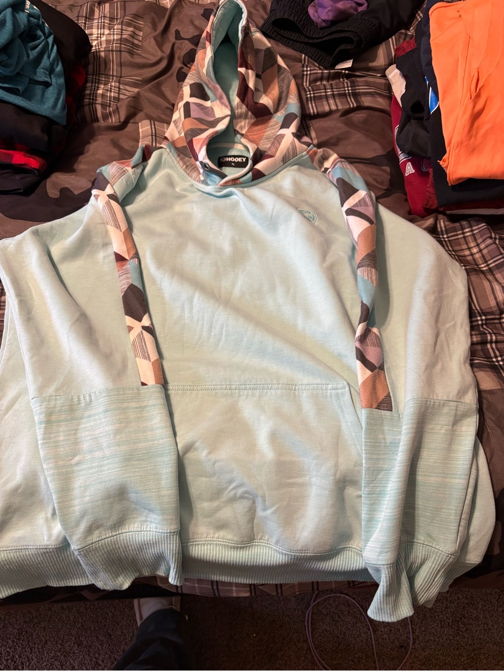 Light Blue Men's Hooded Sweatshirt